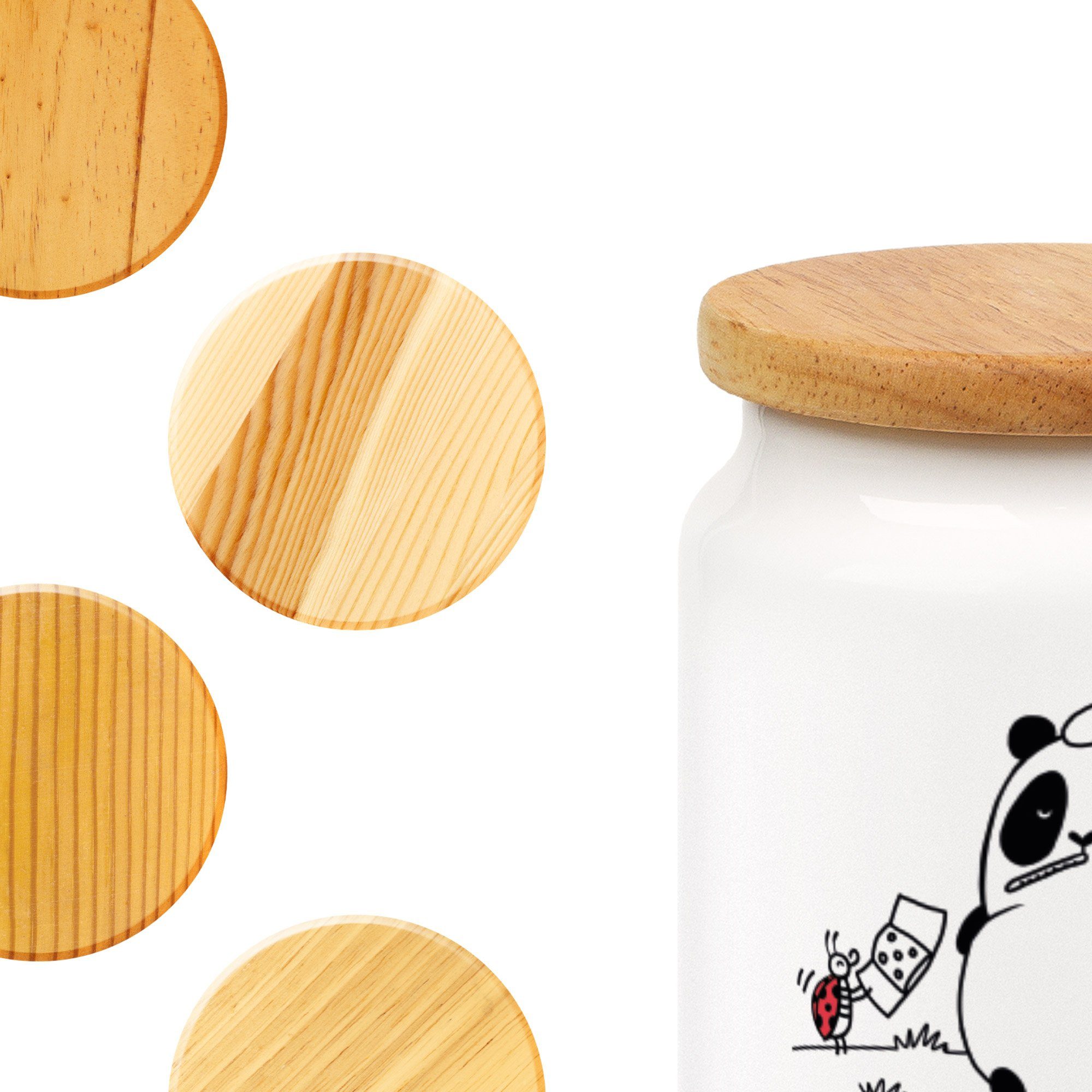 - Vorratsdose - Keksdose, & Besserung Keramik, Gute Vorratsbehäl, & Mr. Panda Mrs. (1-tlg) Easy Geschenk, Weiß Peasy