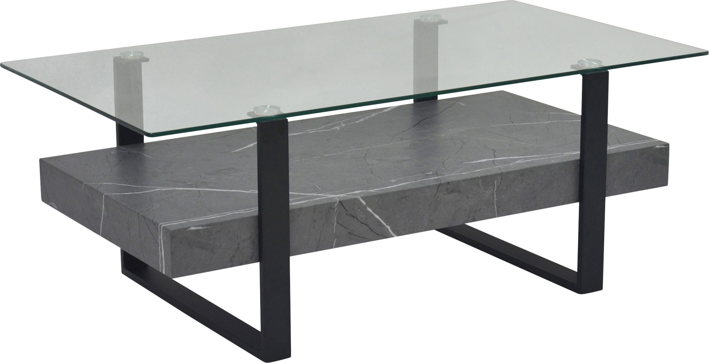 HELA Couchtisch KONRAD (1-St), Couchtisch, Ablageboden, Glasplatte, Kufenge günstig online kaufen