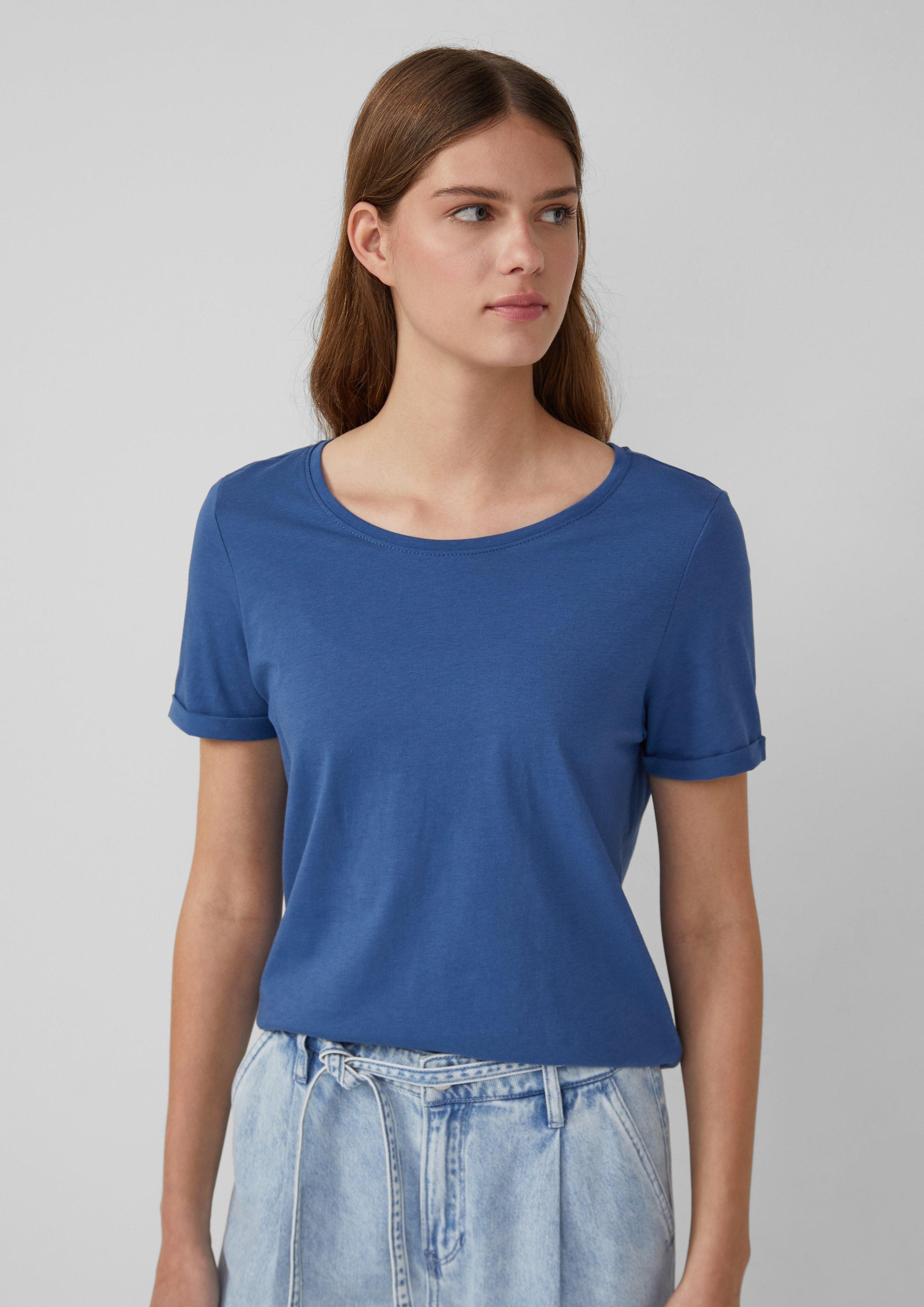 s.Oliver Kurzarmshirt T-Shirt mit Ärmelumschlag günstig online kaufen