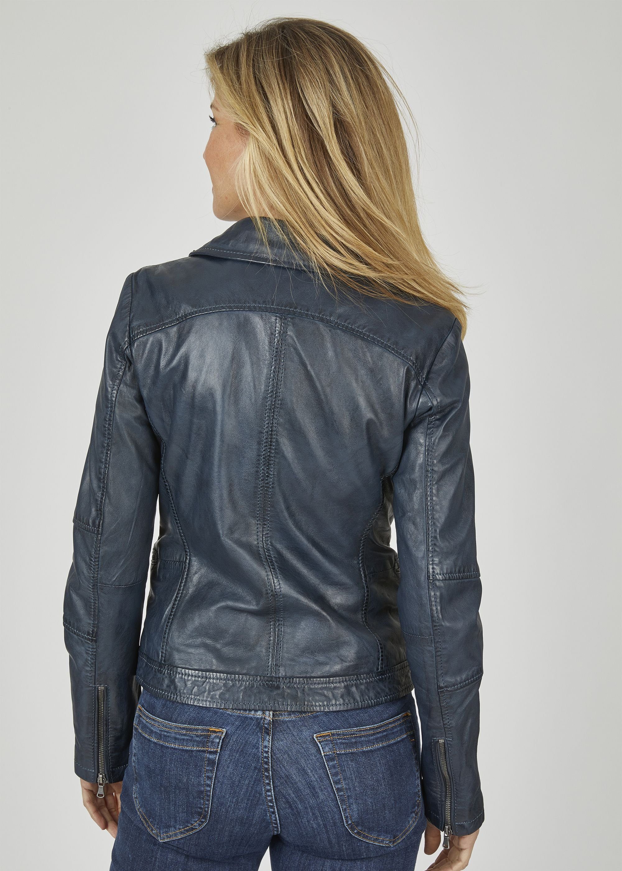 7eleven Lederjacke SERAMONA (1-St) mit Zierpaspeln