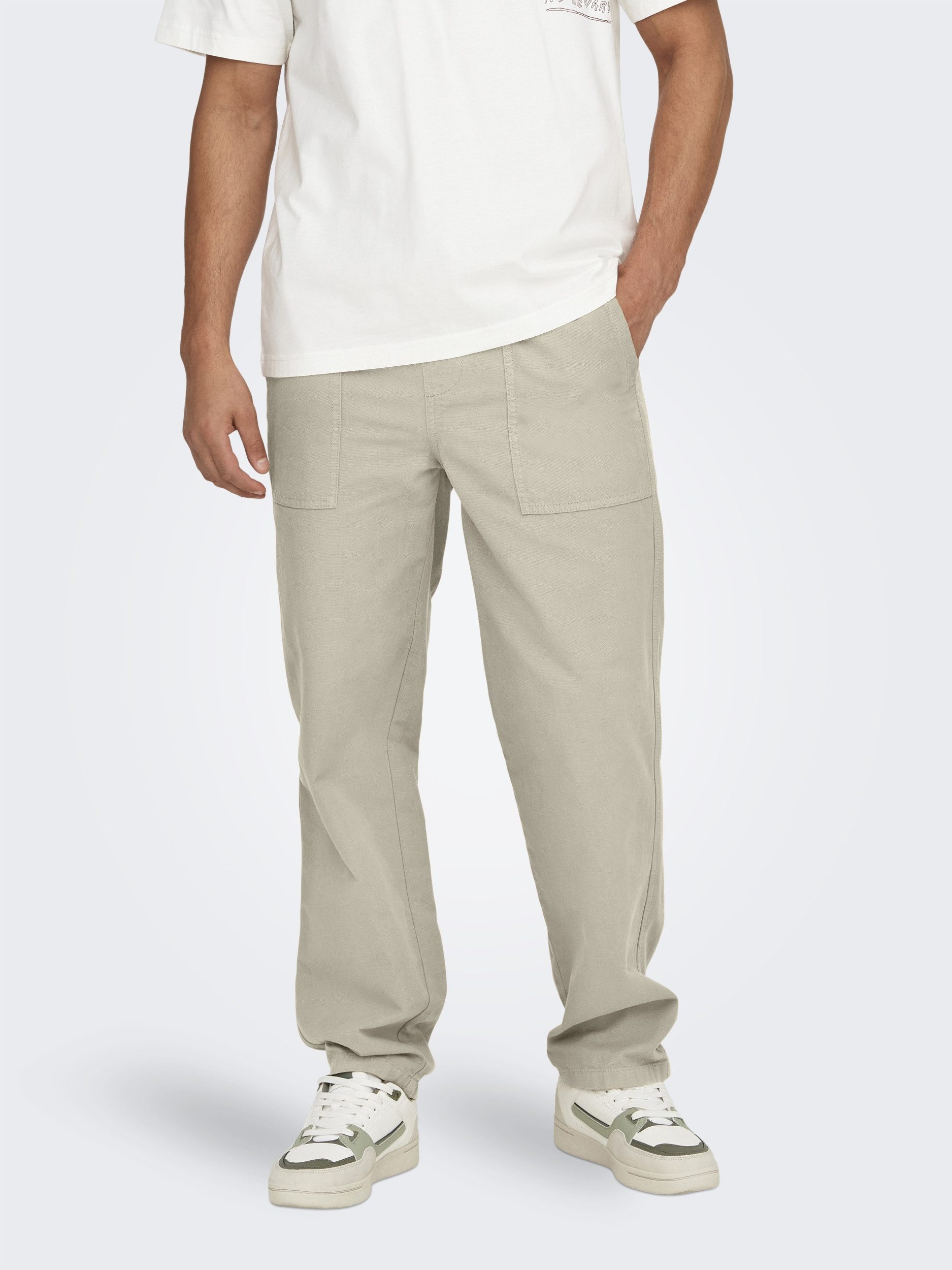 pieces Stoffhose - weite Baggy Hose mit Kordelzug - ONSSINUS LOOSE