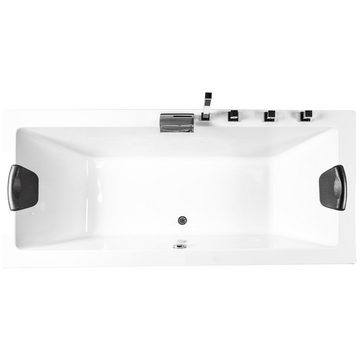 Basera® Badewanne Badewanne Naxos 140 x 75 cm, (Komplett-Set), mit Wasserfall, LED und Kopfstützen