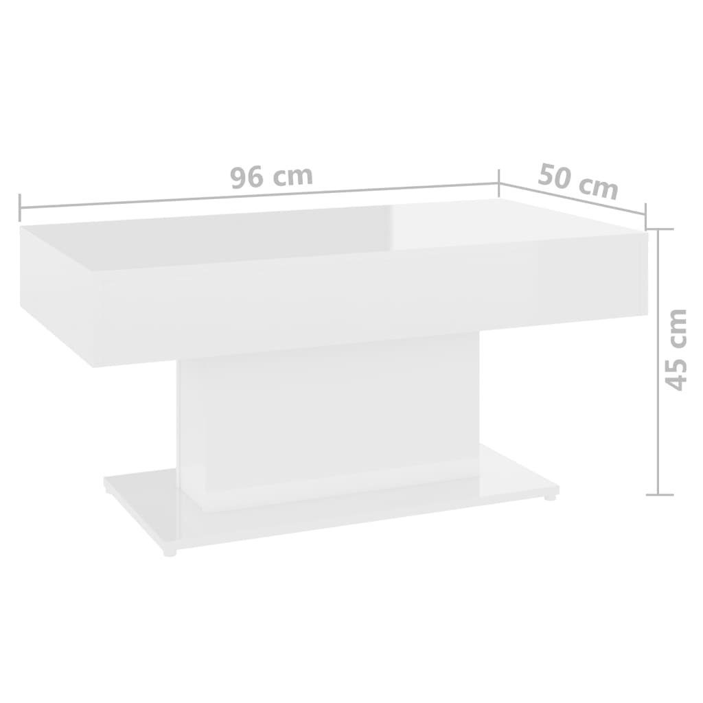 Spanplatte Couchtisch cm Hochglanz-Weiß furnicato 96x50x45