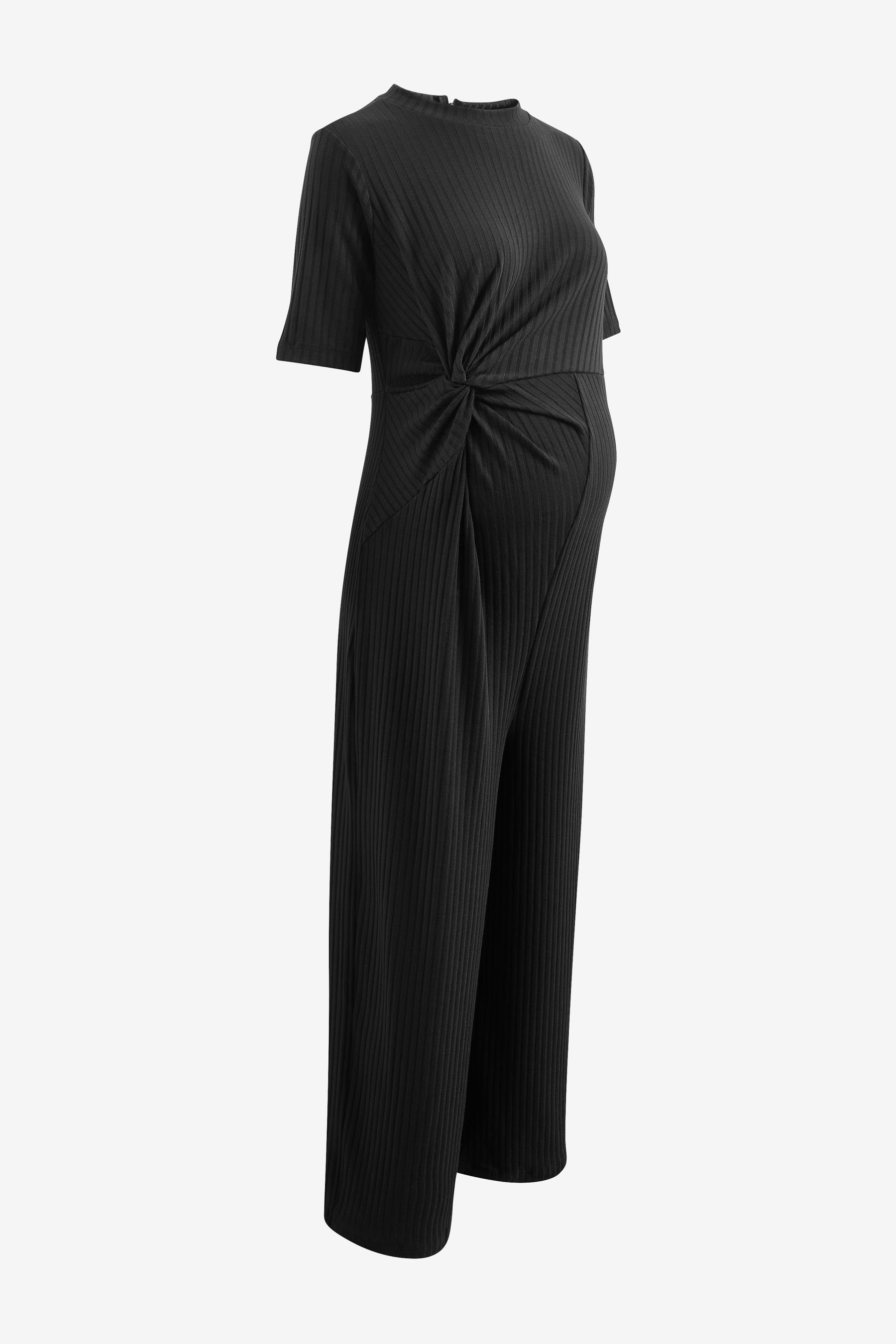 Next Umstandsoverall Gerippter Jumpsuit mit seitlichem Knotendetail (1-tlg)