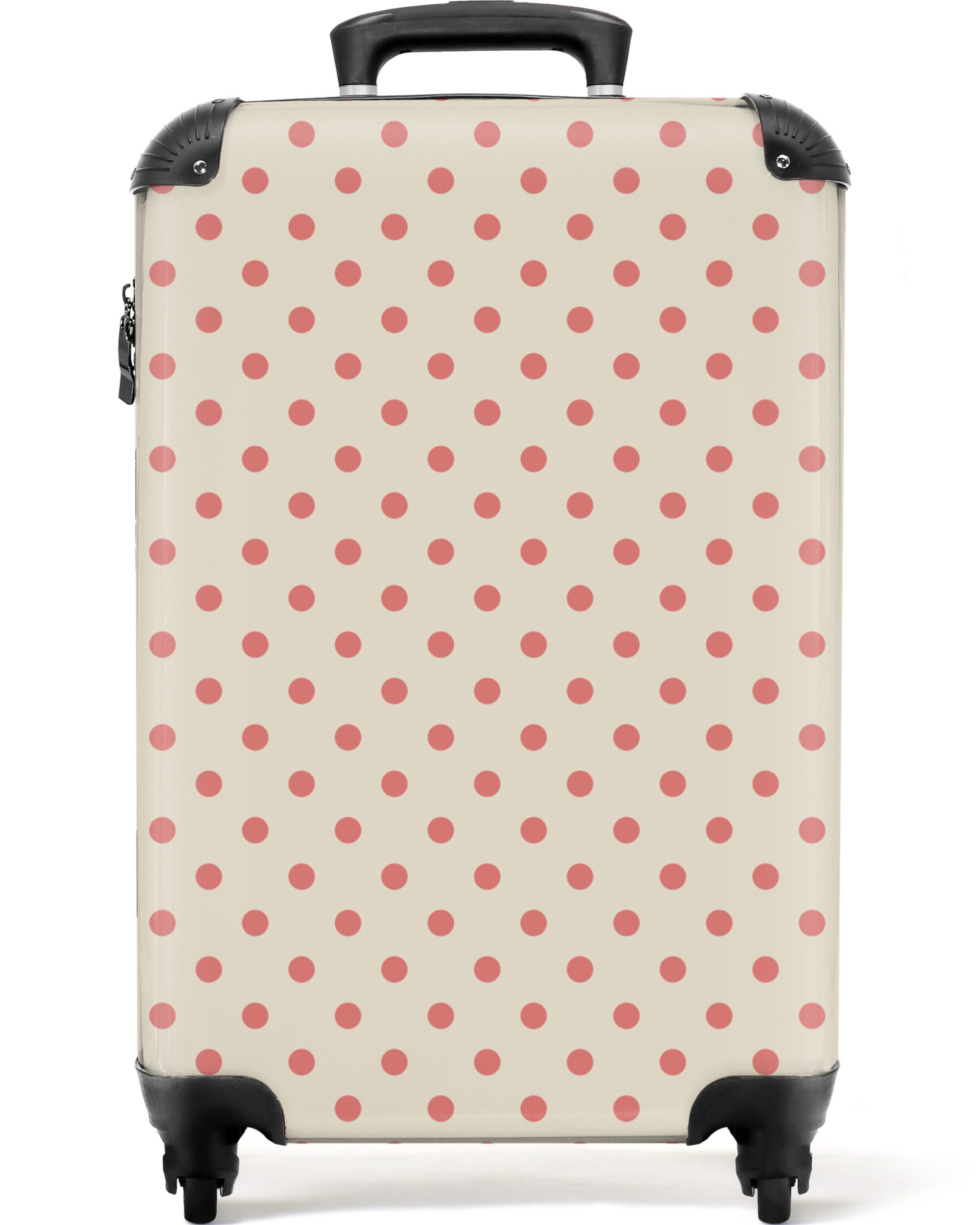NoBoringSuitcases.com© Hartschalen-Trolley Punkte - Rosa - günstig online kaufen