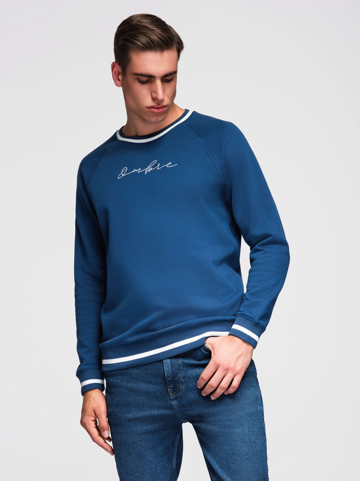 Sweatshirt Herren-Sweatshirt mit Raglanärmeln und kontrastierenden Details