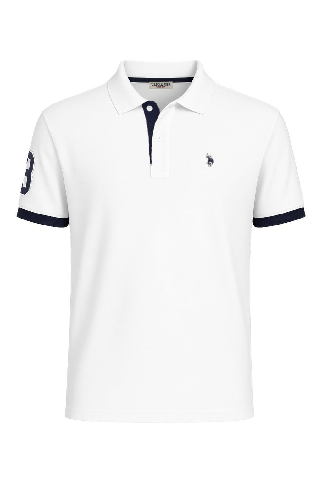 U.S. Polo Assn. Poloshirt US16927 (100% Baumwolle) weiss Herren