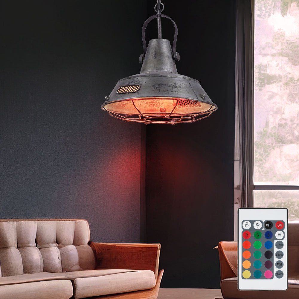 etc-shop LED Pendelleuchte, Leuchtmittel inklusive, Warmweiß, Farbwechsel, Vintage Pendel Decken Leuchte dimmbar Wohn Zimmer Retro Lampe