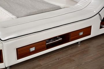 JVmoebel Bett Design Leder Betten Hotel Doppel Ablage Massage Liege Multifunktions