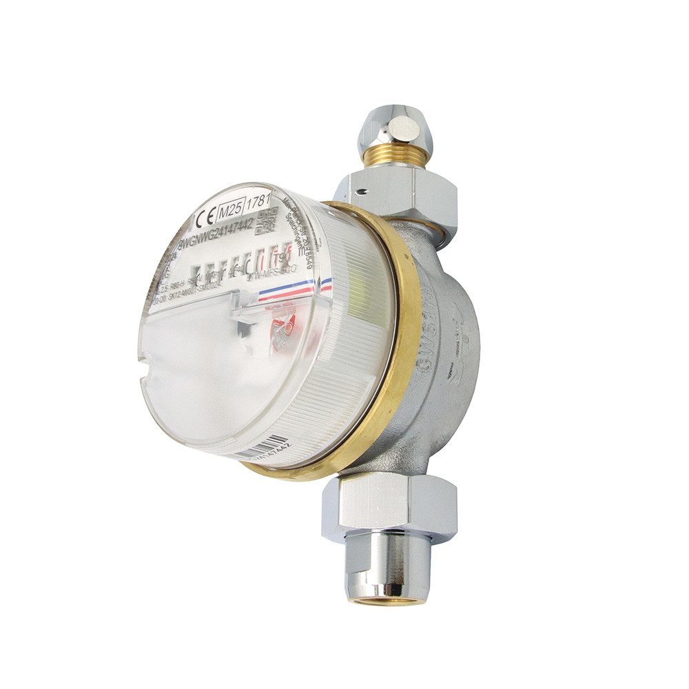 Wassergeräte Kaltwasserzähler Waschtischzähler ECO TWO in ONE, 1/2", 80mm Warm- und Kalt