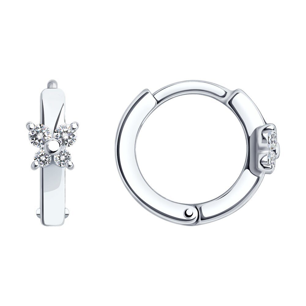 Creolen-Set Ohrringe Creolen 925 Silber Zirkonia Steine Echtschmuck