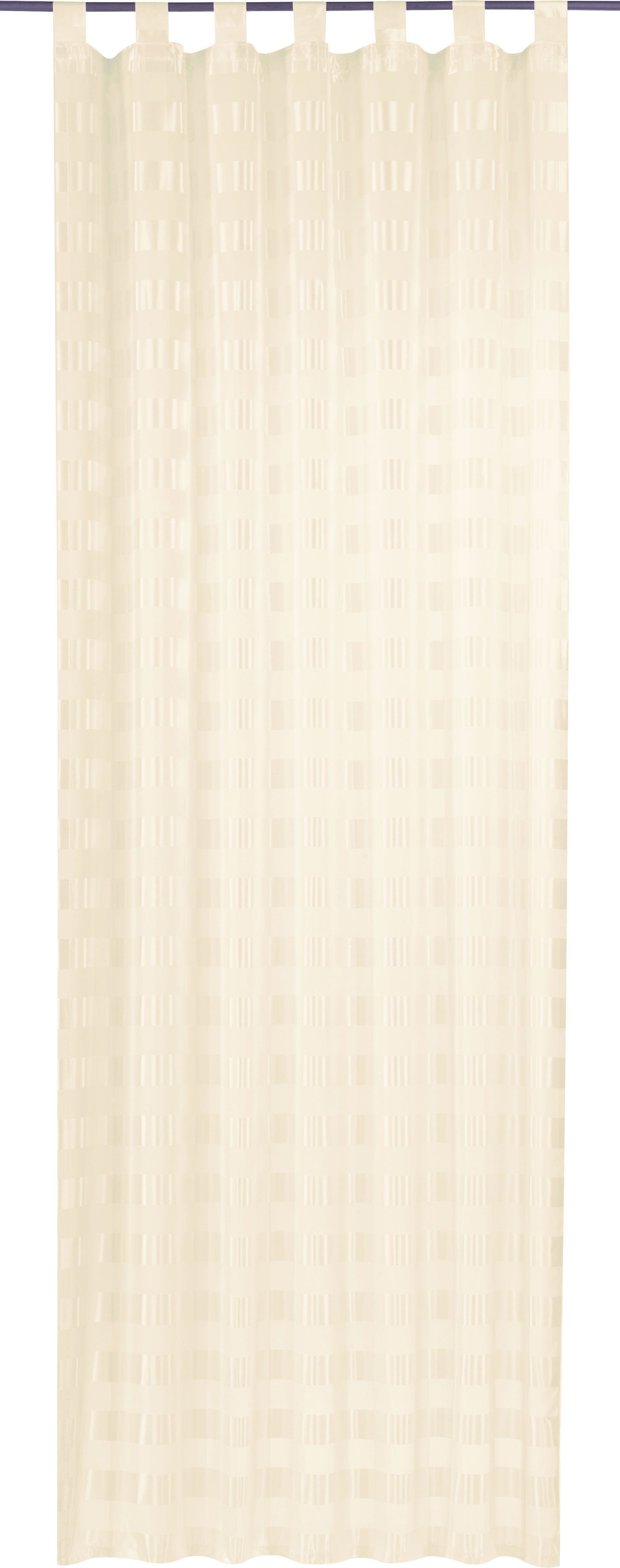 Gardine Karo-Voile, ELBERSDRUCKE, Schlaufen (1 Voile halbtransparent, beige St)