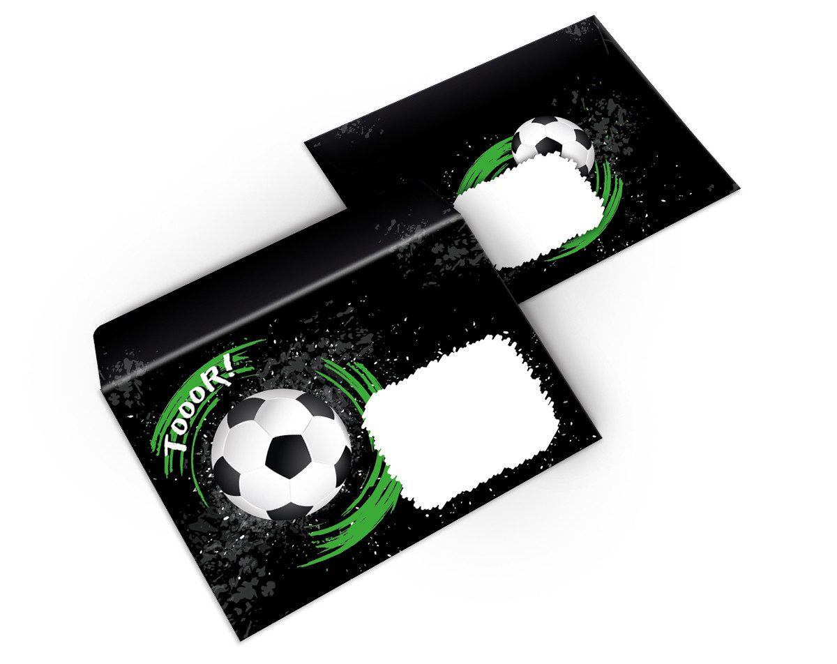 JUNAPACK Einladungskarten Fußball zum Kindergeburtstag Einladungen + Umschläge Karte Fussball, Karten mit Umschlägen zum Geburtstag soccer Kicken – Bild 5 von 5