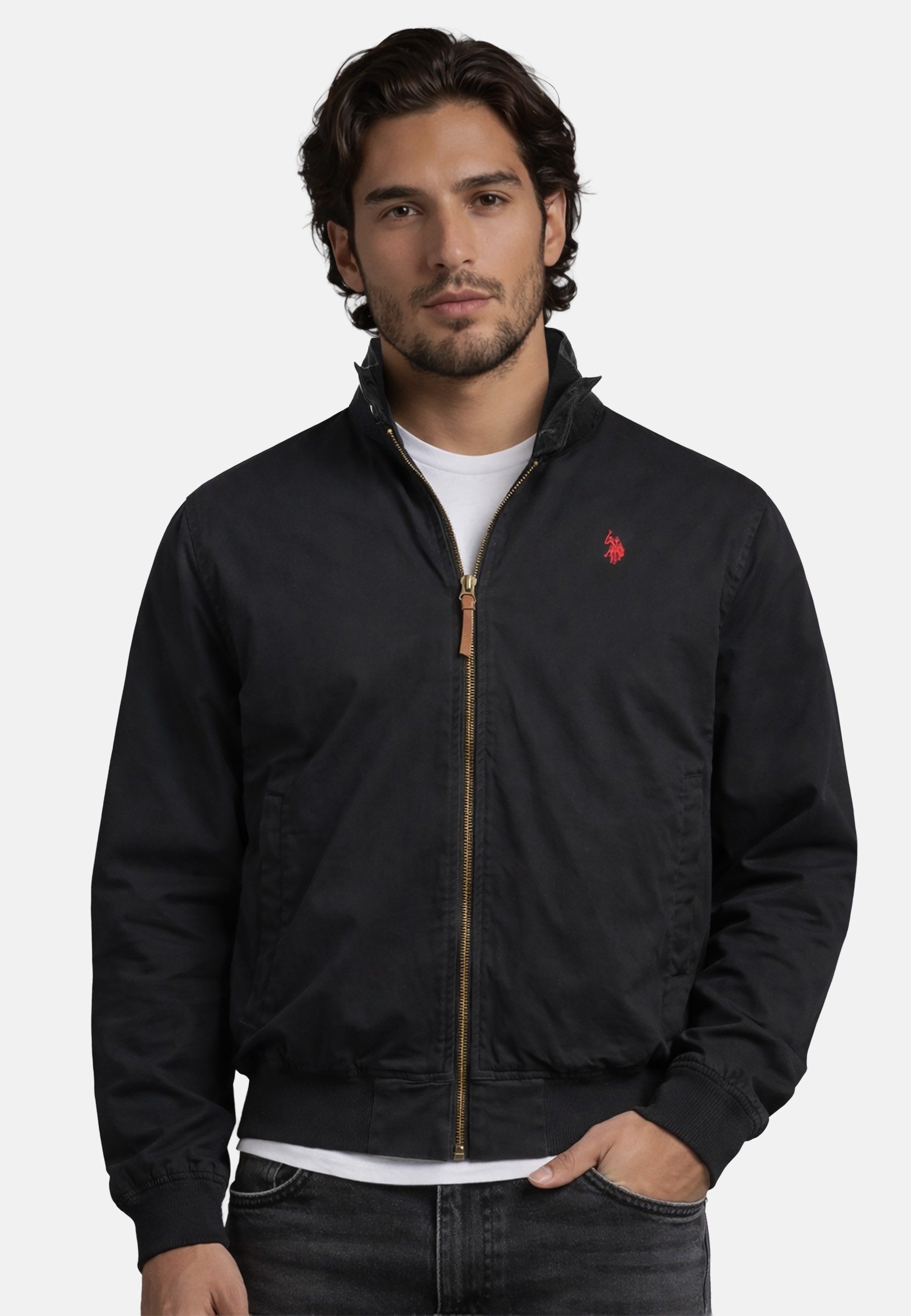 U.S. Polo Assn. Bomberjacke USWyyatt – Herren Übergangsjacke aus Baumwolle – Leichte Freizeitjacke Leichte Herrenjacke mit Reißverschluss und Taschen