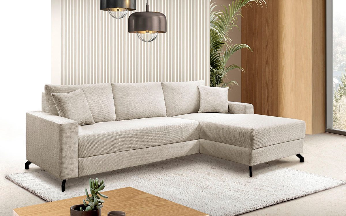 exxpo - sofa fashion Ecksofa Quattro L-Form, B/T: 247/162 cm, wahlweise mit Bettfunktion, Bettkasten