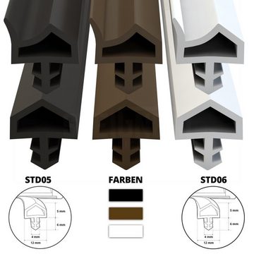 STEIGNER Türdichtband STD06 Türdichtung, Zimmertürdichtung Gummidichtung Türzargendichtung Türanschlagdichtung