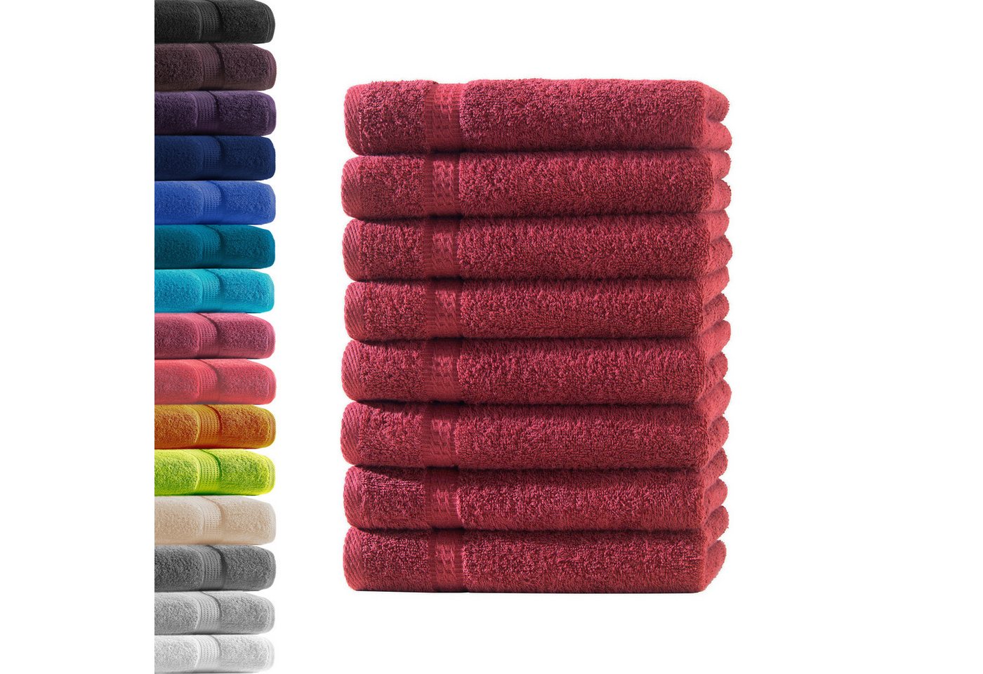 Hometex Premium Textiles Handtuch in Premium Qualität 500 g/m², Feinster Frottier-Stoff 100% Baumwolle, 8x Gästetuch, weich, saugfähig, extra schwer & flauschig