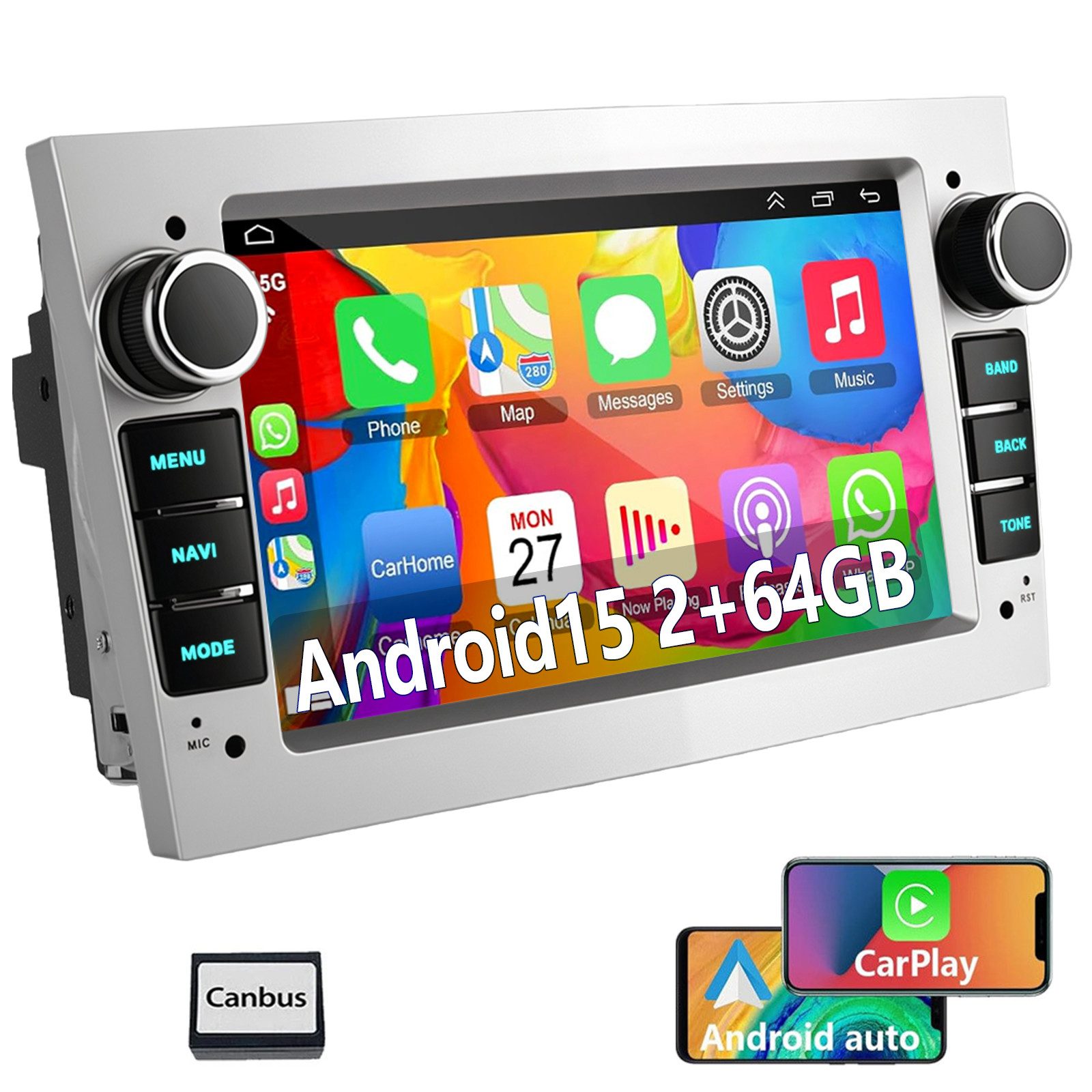 ESSGOO DAB+ Android 15 Für Opel Corsa C D Astra G H Meriva Zafira A B Vectra Autoradio (DAB+ (optional), DAB (optional), FM, RDS, 4+64GB(optional), 7" Carplay Android Auto DAB (optional),GPS Navi RDS 4+64GB WIFI)