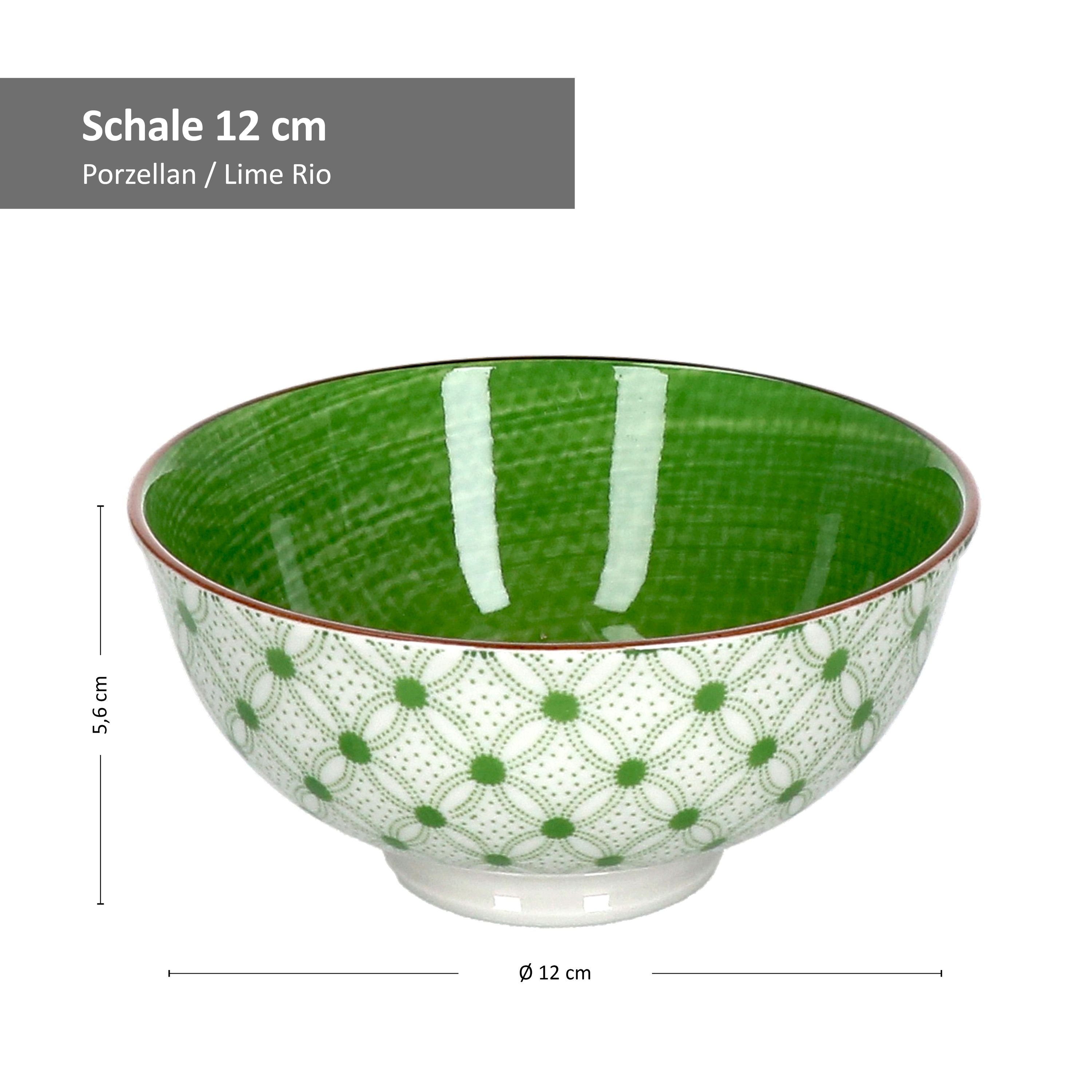 Breker Porzellan & Ritzenhoff 12cm Rio 744781, Servierschale Ritzenhoff Schale 4er Lime - Set