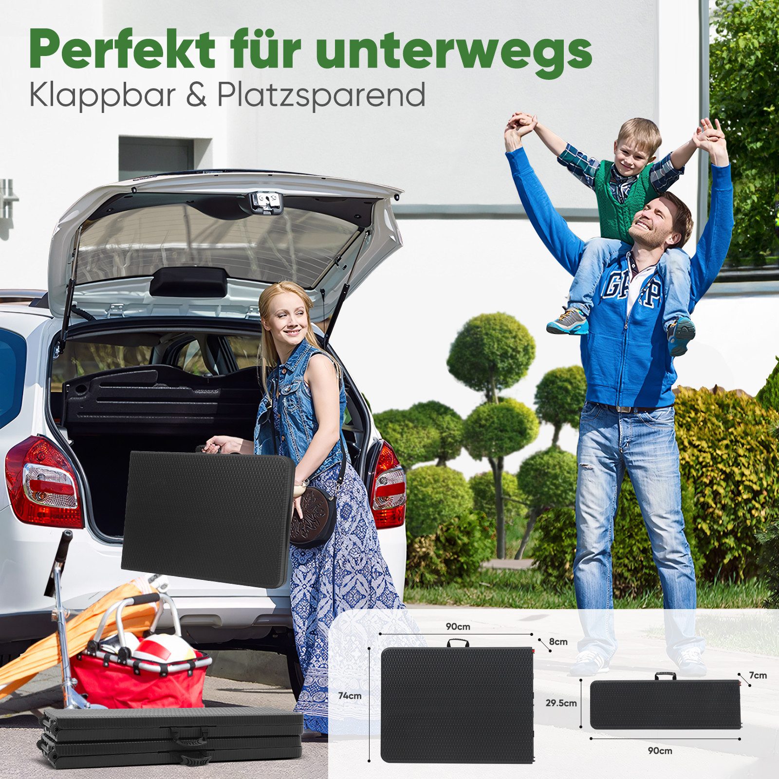 Sekey Bierzeltgarnitur 3-teilig Bierzeltgarnitur Klappbar Tragegriff 180cm Gartenmöbel, (3-tlg), 180cm Bierbänke und 2 Bierbänke, mit Holz und Rattan-Optik, Wetterfest