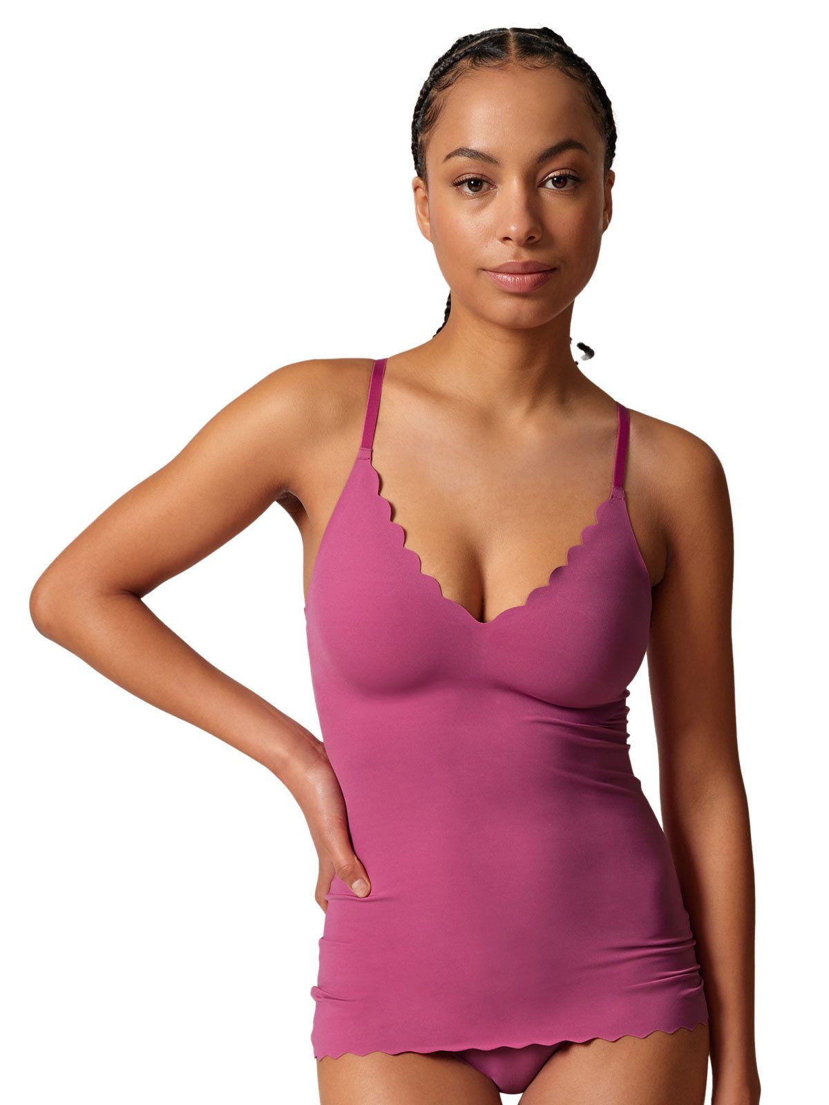 Achseltop Damen Spaghettishirt mit herausnehmbare Pads Micro
