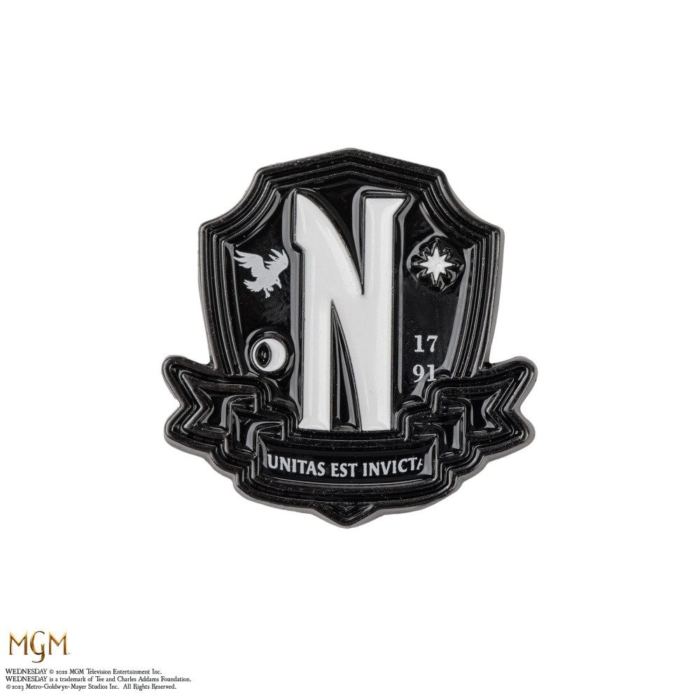 Cinereplicas Anstecknadel Wednesday Ansteck-Pins 2er-Pack Nevermore Academy