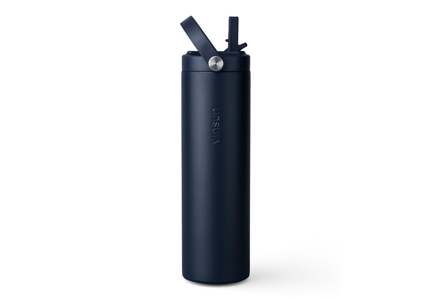 Vinsun Isolierflasche Thermoflasche 750ml mit Strohhalm - Sport Trinkflasche mit Tragegriff, Auslaufsicher, doppelwandig isoliert, geruchs- und geschmacksneutral