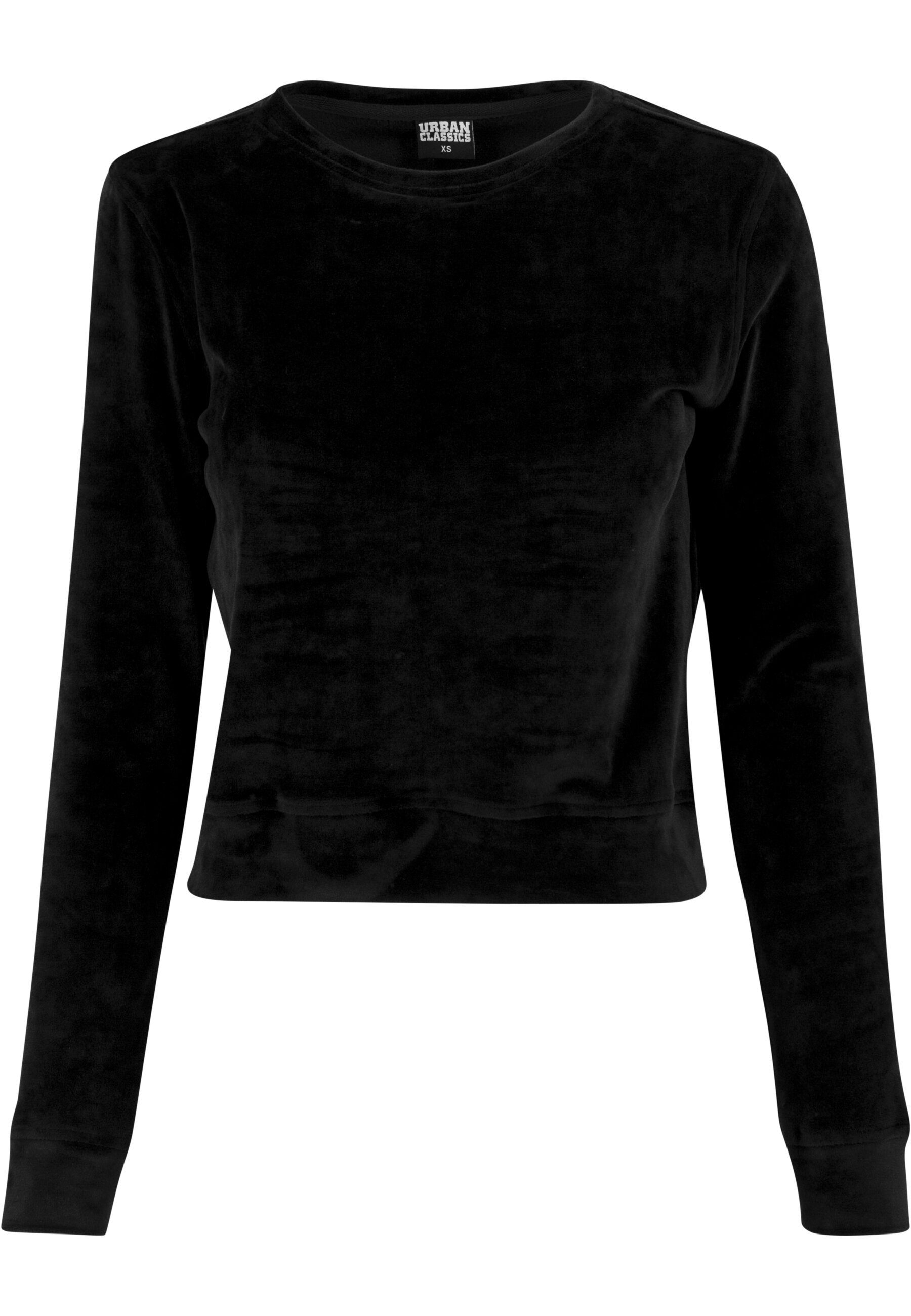 URBAN CLASSICS Sweatshirt Urban Classics Damen Ladies Short Velvet Crew (1-tlg)