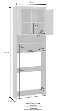 INOSIGN Waschmaschinenumbauschrank Avena Höhe 187 cm, Nische für Waschmaschinen 60 cm Breite