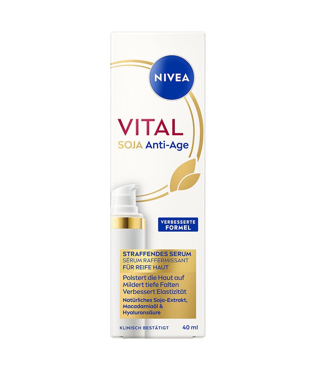 Nivea Gesichtsserum VITAL Soja Anti-Age Straffendes Serum 40ml, 1-tlg.