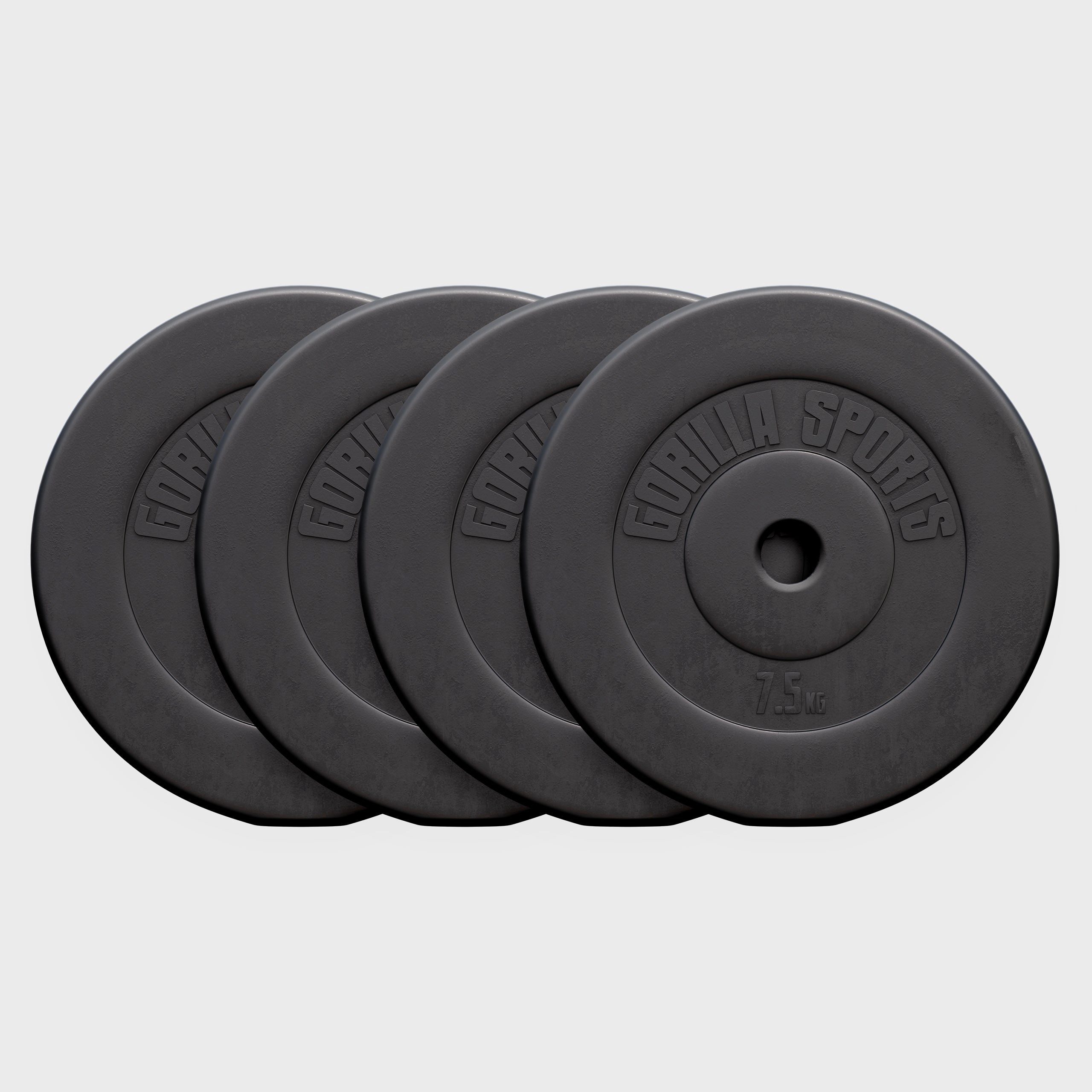 GORILLA SPORTS Hantelscheibe Hantelscheibe 30/31 mm Kunststoff 1,25-15 KG, 30 kg