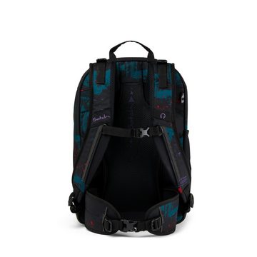 Satch Schulranzen Schulrucksack-Set AIR Night Vision 3-teilig (3-teilig), Laptop-Fach, Your-Size-System, Schulranzen