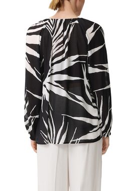 Comma Langarmbluse Viskosebluse mit All-over-Print