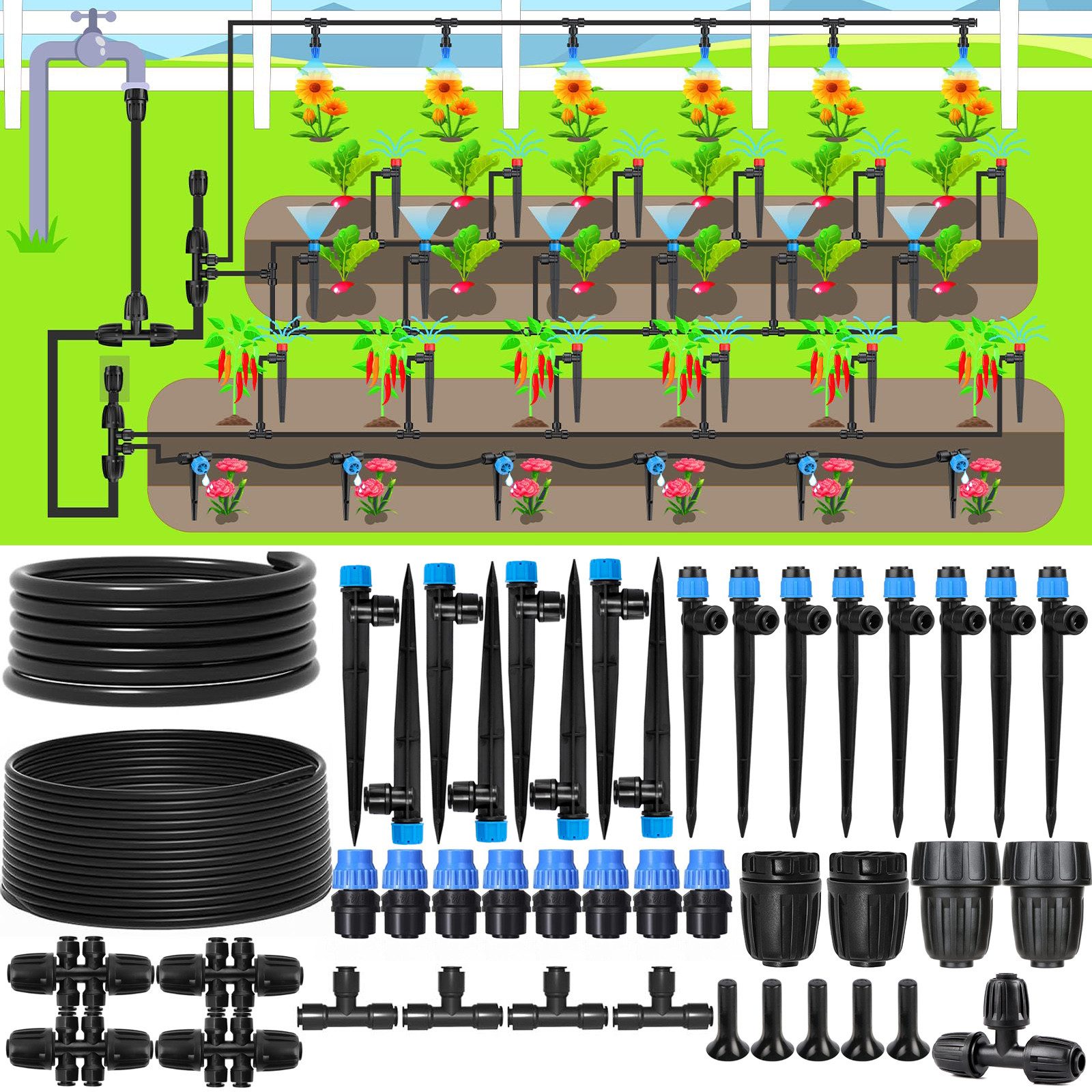 BTTO Bewässerungssystem 18M/30M Tropfbewässerungssystem-Set,Gartenbewässeru günstig online kaufen