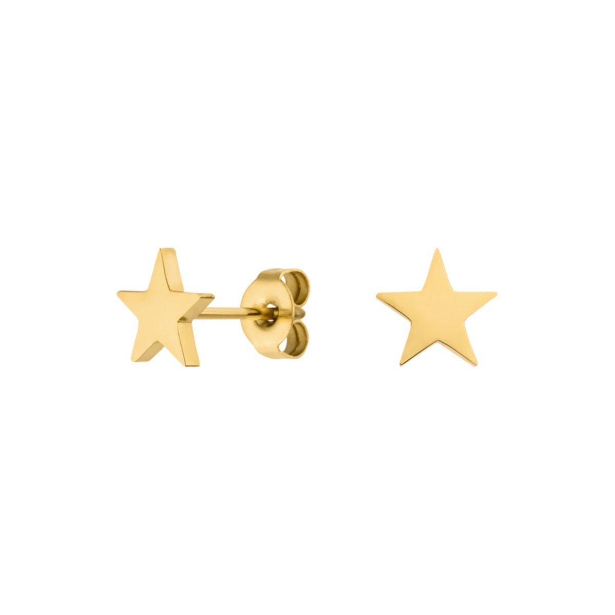 LUUK LIFESTYLE Paar Ohrstecker Sterne, wasserfest & alltagstauglich, hautverträglich, modernes Design, inklusive schöner Schmuckbox Gold