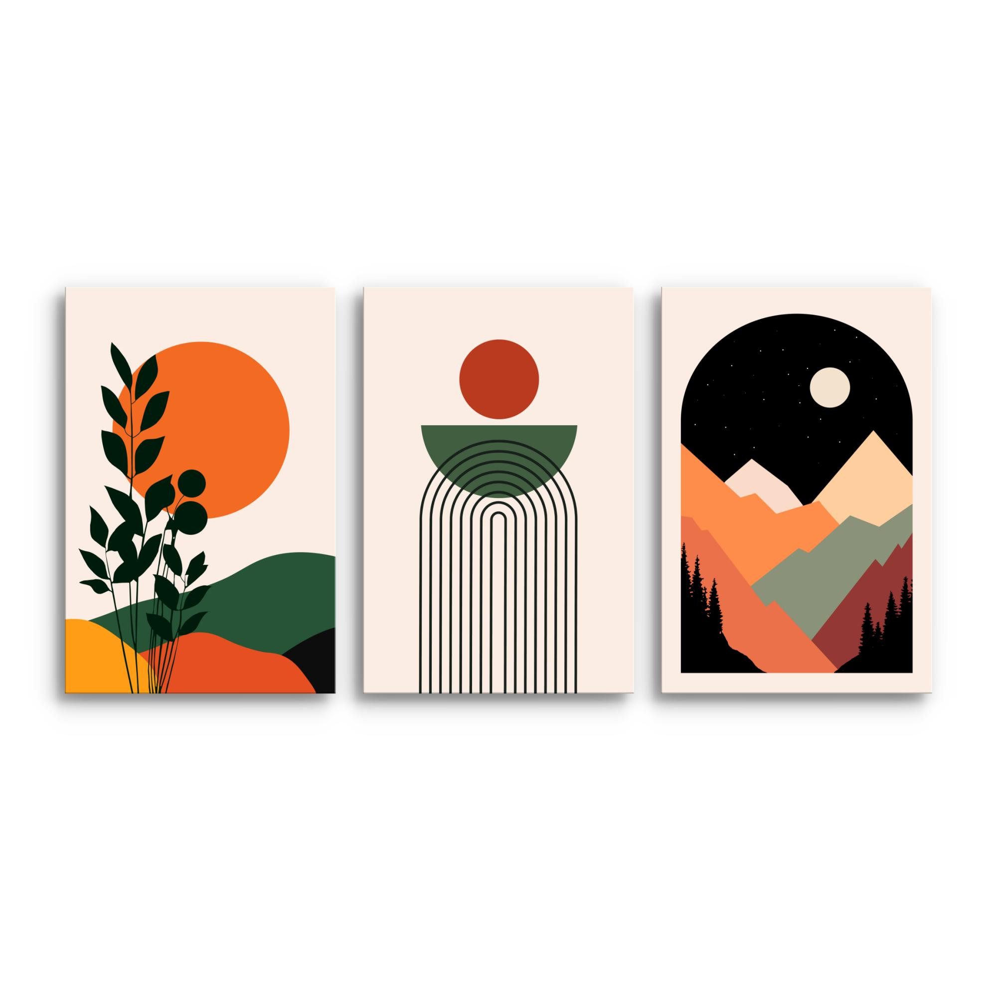 Novart Wandbild Modern Abstrakt Boho Style Figuren Deko Bohemian Aesthetic günstig online kaufen