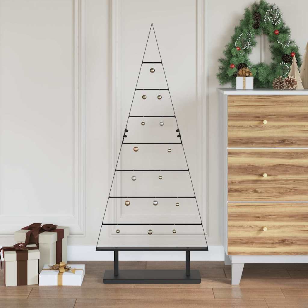 vidaXL Künstlicher Weihnachtsbaum Metall Weihnachtsbaum Schwarz 125,5 cm Stahl – Bild 2 von 5
