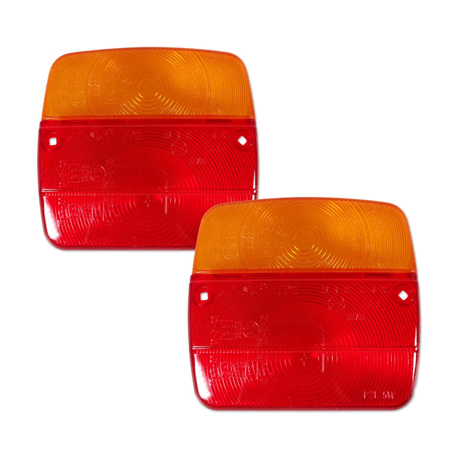 AJ.BA Anhänger-Rückleuchte Lichtscheibe AJ.BA FP.11 Rot Orange Rücklicht Glas Anhänger 2er Set