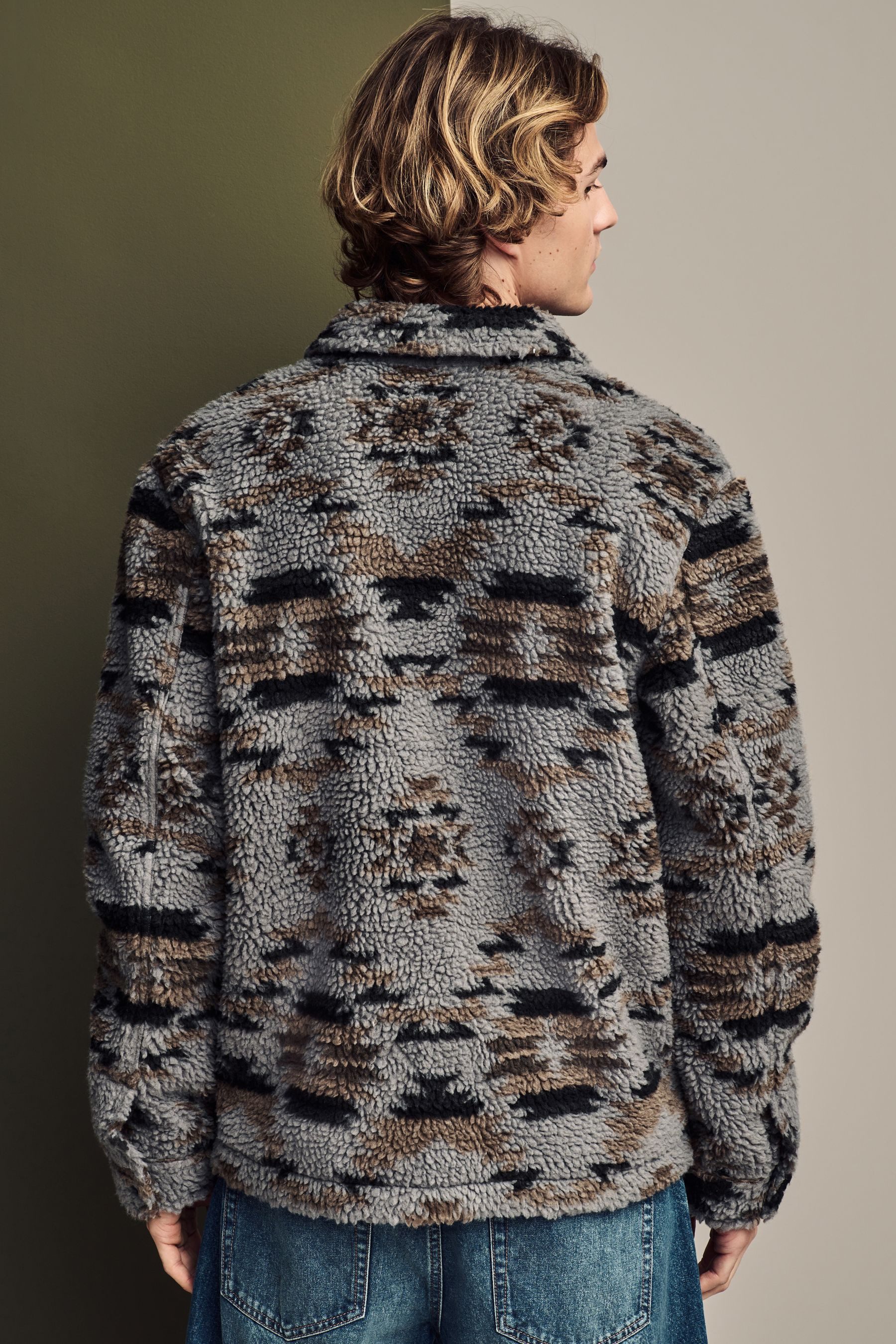 Next Fleecejacke Fleece-Hemdjacke mit Print (1-St) günstig online kaufen