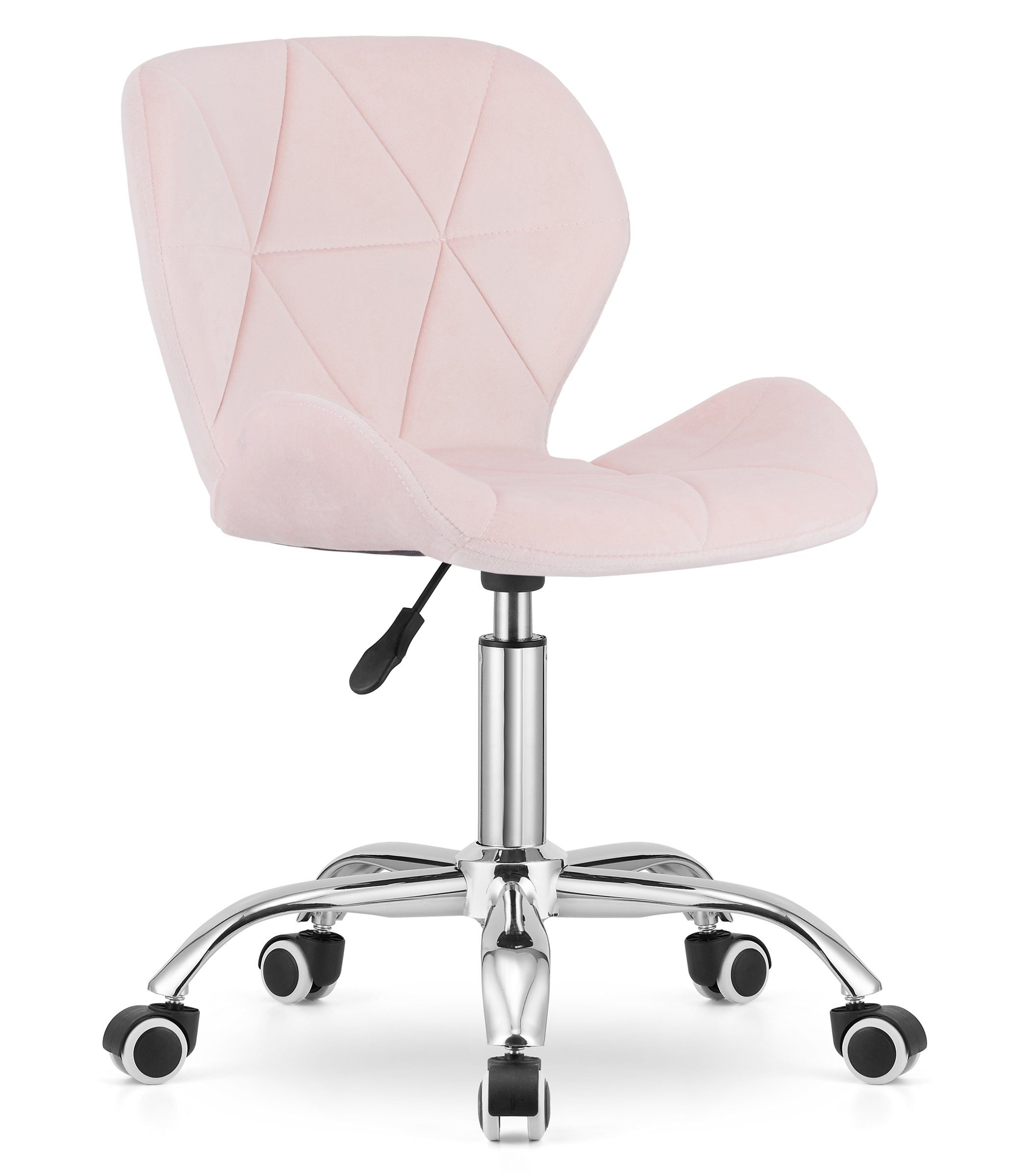 Home Collective Drehstuhl Bürostuhl Schreibtischstuhl mit ergonomischer Sitzfläche, höhenverstellbar, Polster aus Samt in rosa