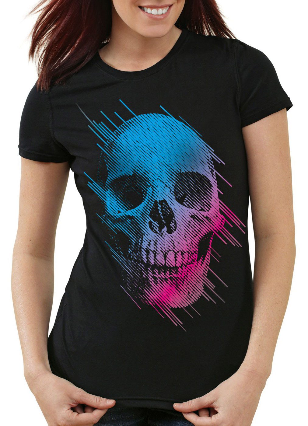 style3 T-Shirt Neon Skull totenkopf schädel günstig online kaufen
