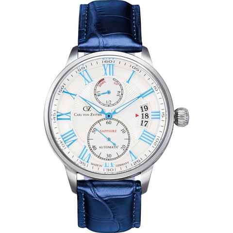 Carl von Zeyten Automatikuhr Münstertal, CVZ0082WHS, Armbanduhr, Herrenuhr, Datum, Made in Germany, Mechanische Uhr