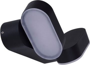 näve LED Außen-Wandleuchte Motus, LED wechselbar, Warmweiß, 2 bewegliche Lichtblöcke incl. 60 LED schwarz warmweiß IP 54