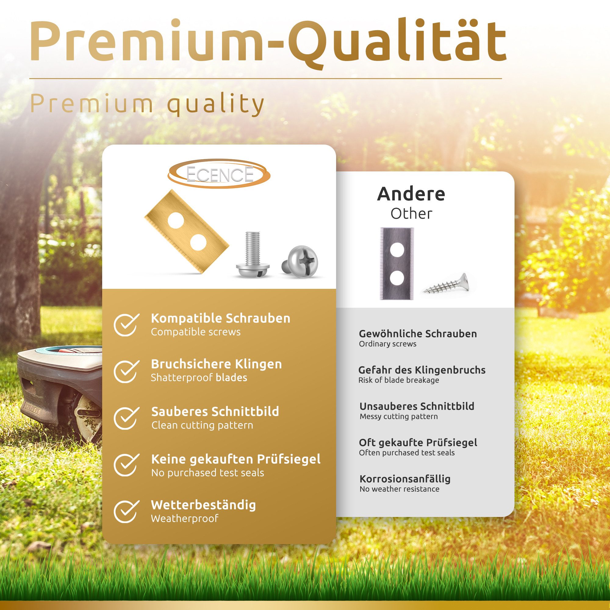 ECENCE Mährobotermesser Ersatzmesser f�...