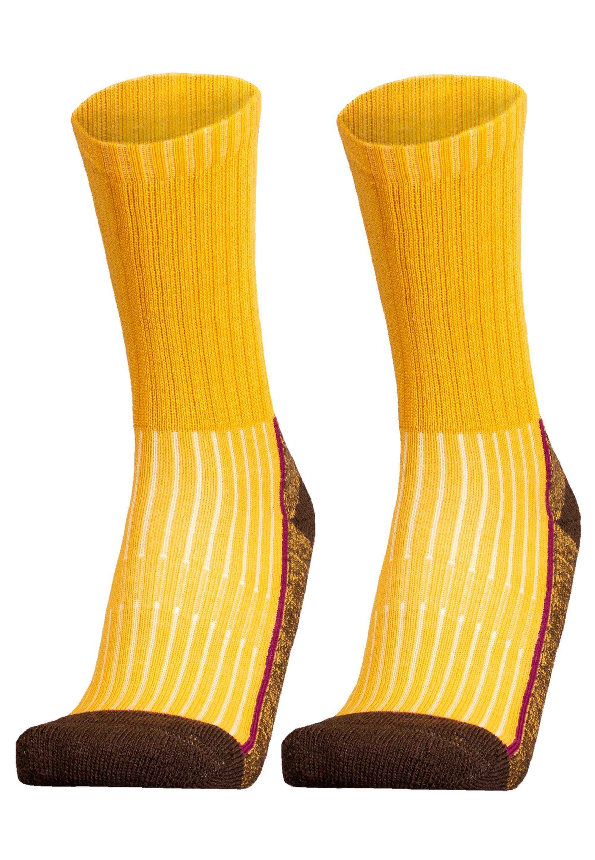 gelb (2-Paar) Socken Flextech-Struktur mit 2er-Pack UphillSport im SAANA
