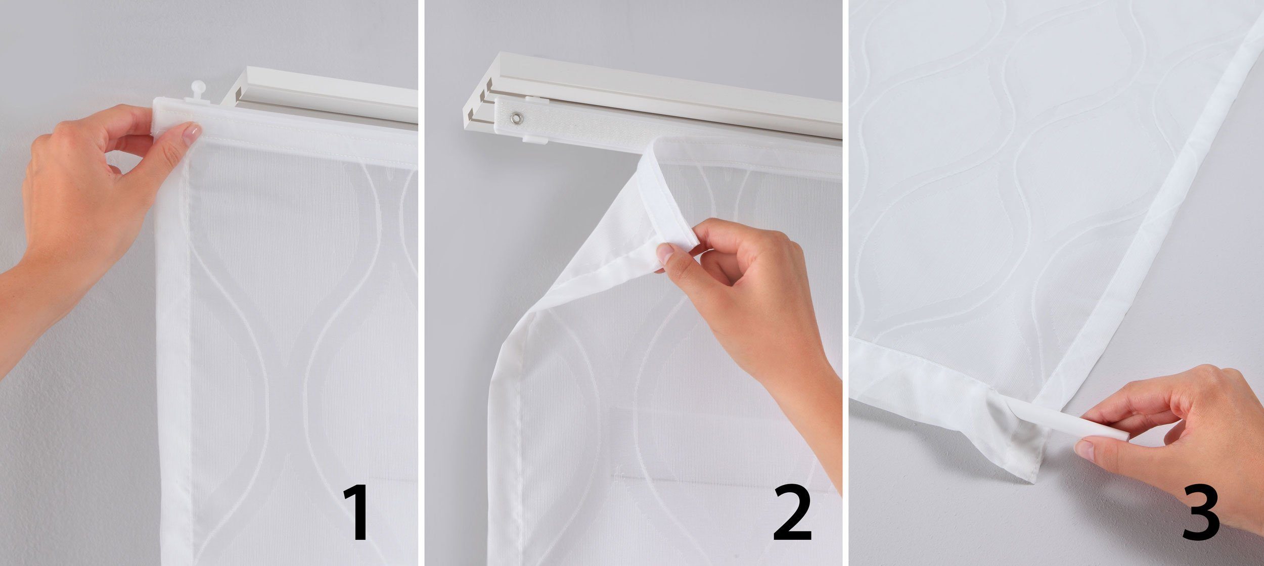 Gardinenbox Schiebegardine (1 St), Paneelwagen, blickdicht, Flächenvorhang Ausbrenner-Stoff Lasercut inkl. Paneelwagen 856100