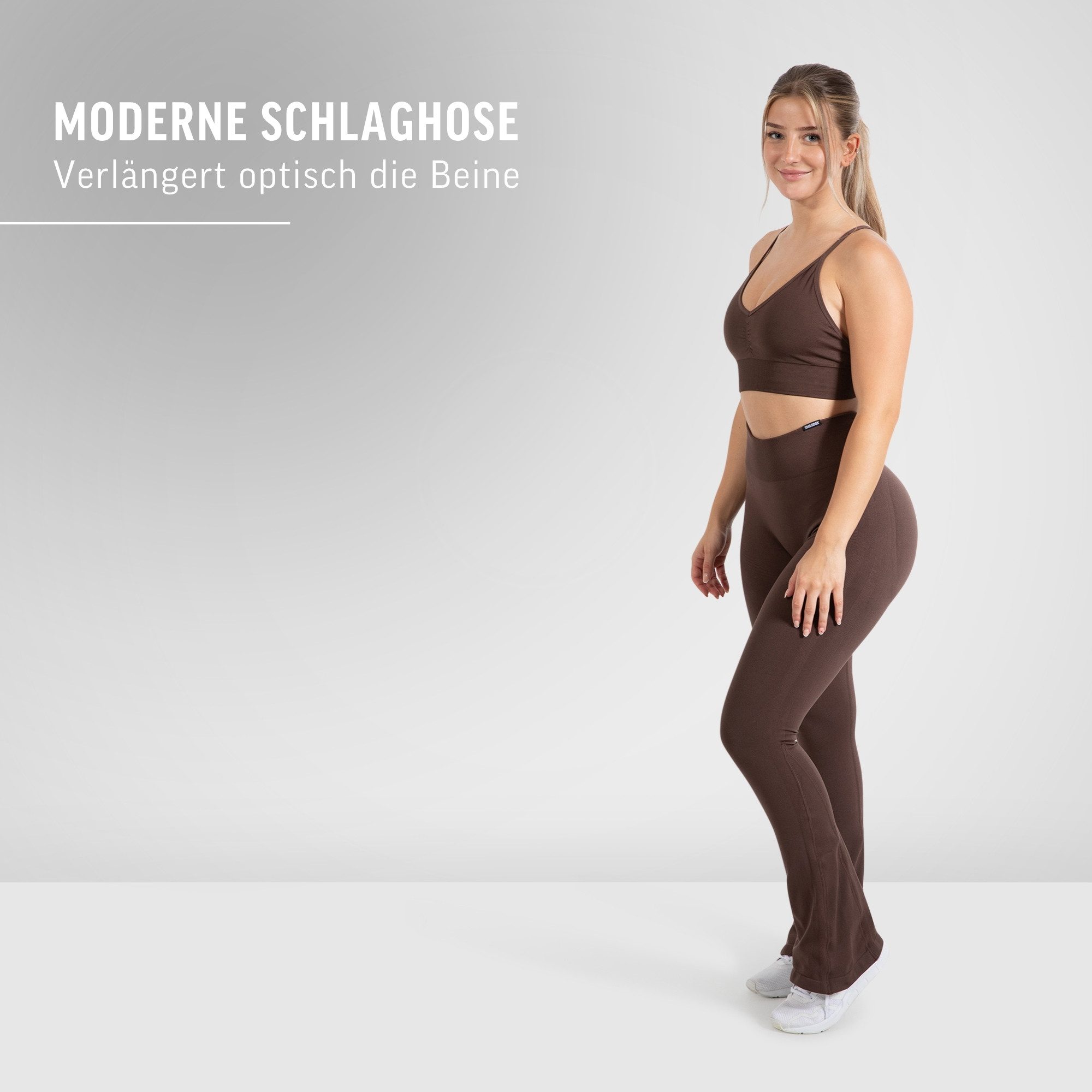 Smilodox Schlaghose Aylin Scrunch, Leggings mit Booty Push Effekt, Gym, Yoga & Freizeit Scrunch Naht, Booty Push, Weites Bein, Elastisch, High Waist