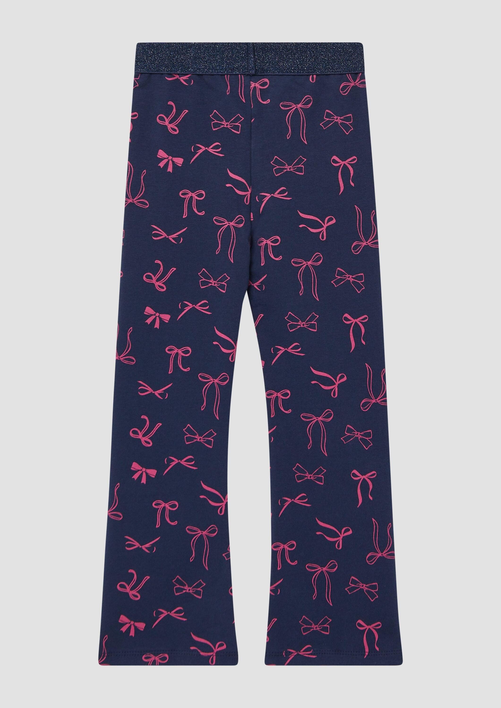 s.Oliver Leggings Leggings Flared-Leggings mit Glitzerbund und Print – Bild 2 von 4