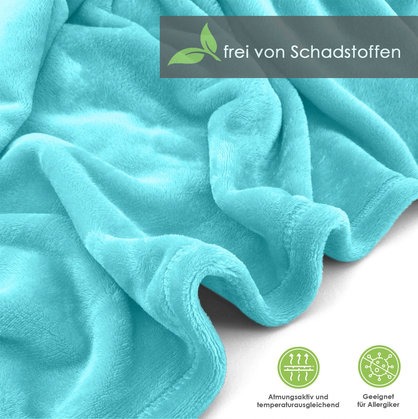 Wohndecke Premium Super Soft Flanell Kuscheldecke Sofadecke, heimtexland, super weich und flauschig, Allergiker geeignet, atmungsaktiv – Bild 3 von 5