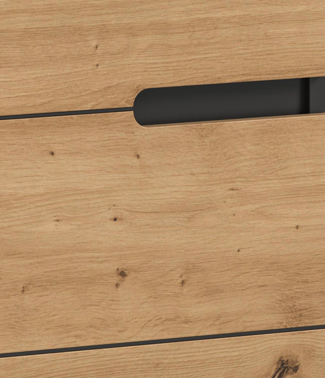 welltime Waschbeckenunterschrank REHAT, Breite 63 cm, 2 Türen, Einlegeboden, mit Siphonausschnitt Soft-Close-Funktion, eingefasste Griffaussparung in der Front – Bild 5 von 5